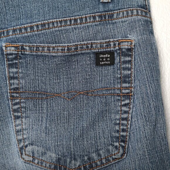 Vintage IKEDA 700 Straight Leg Jeans 90s Y2K Mid Rise Denim Retro Zipper Fly 31 - Picture 13 of 15